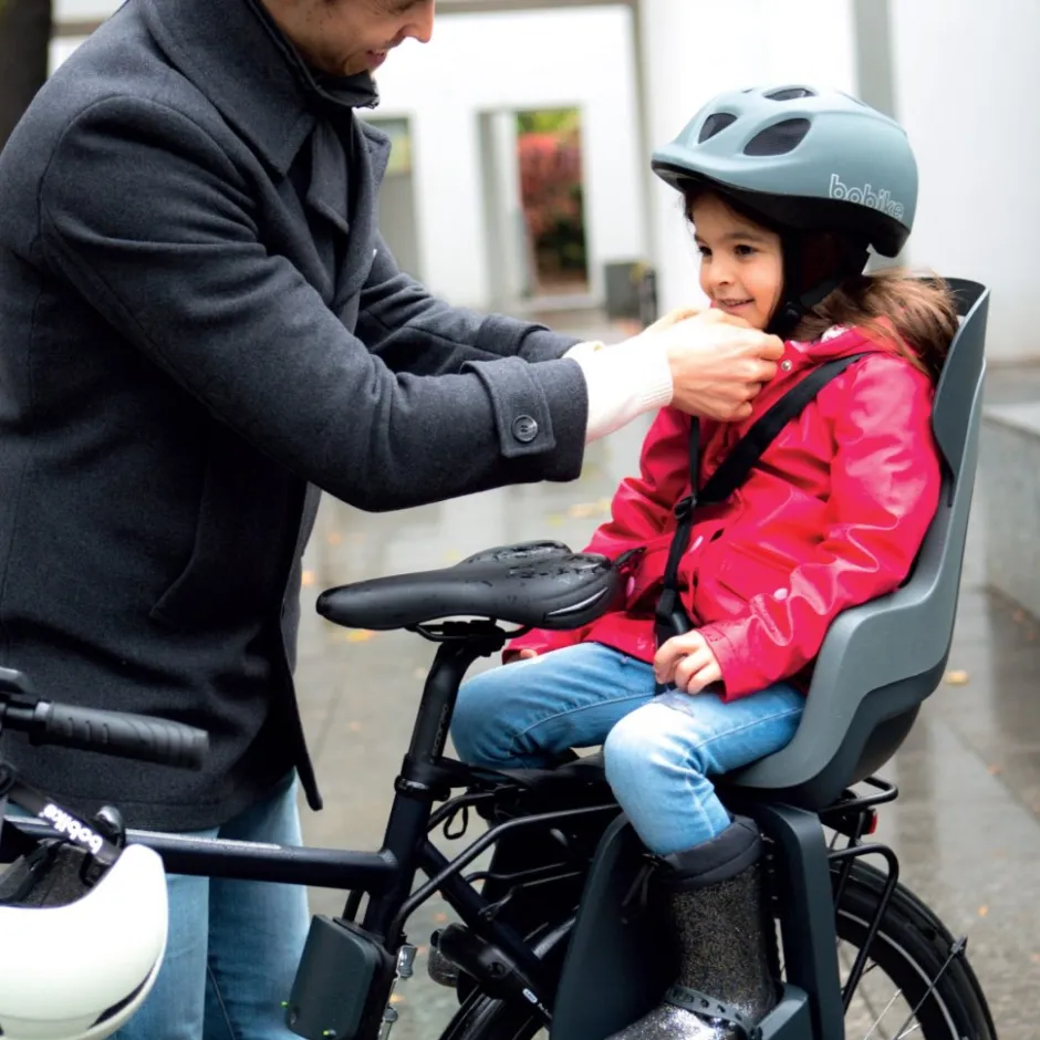 Kinderzitjes < Bobike GO 1P Fiets-Kinderzitje met Ligpositie - Montage Frame - Macaron Grey