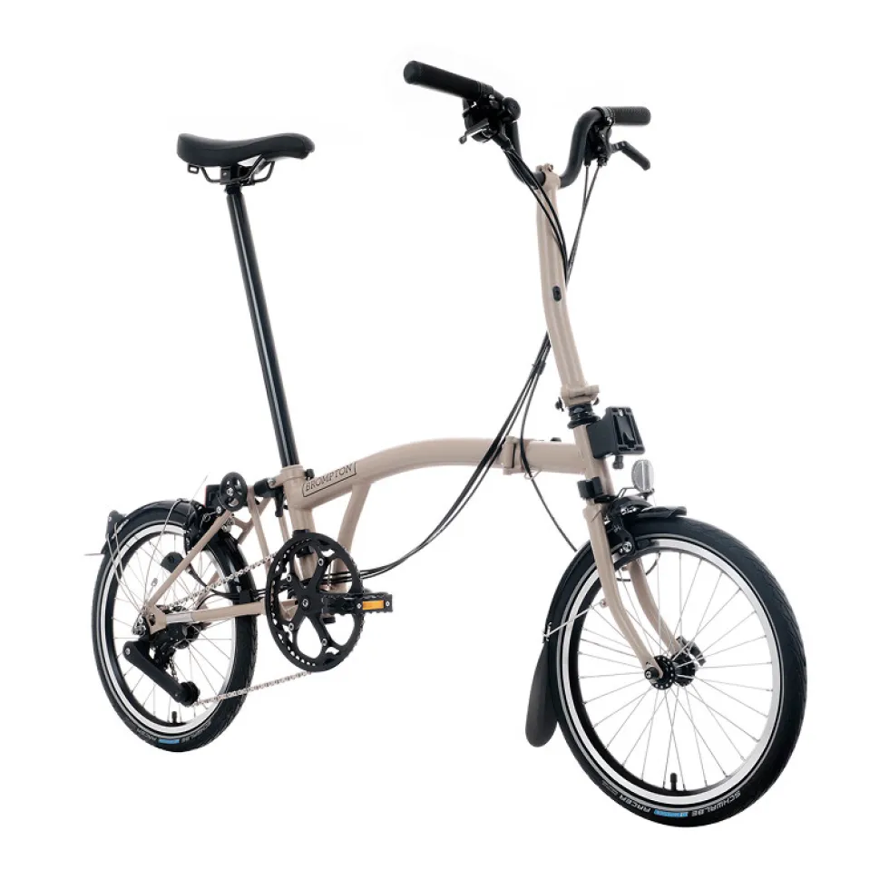 Brompton C Line - 4-Speed - Mid Bar - Extended Seatpost - Rear Rack & Dynamo - 16" Vouwfiets - 2026 - dune sand