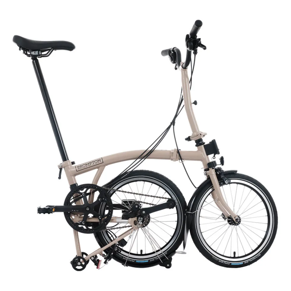Brompton C Line - 4-Speed - Mid Bar - Extended Seatpost - Rear Rack & Dynamo - 16" Vouwfiets - 2026 - dune sand