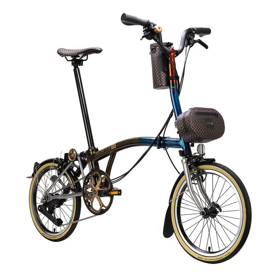 Vouwfietsen < Brompton C Line - 50th Anniversary - 12-Speed - Mid Bar - Extended Seatpost - 16" Vouwfiets - 2025 - 1975 Special Edition