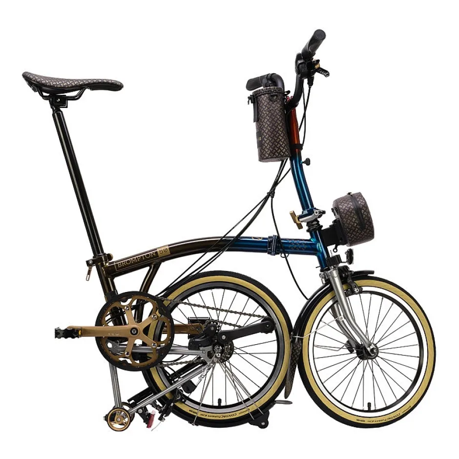 Vouwfietsen < Brompton C Line - 50th Anniversary - 12-Speed - Mid Bar - Extended Seatpost - 16" Vouwfiets - 2025 - 1975 Special Edition