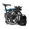 Brompton Electric C Line Explore - 12-Speed - Mid Bar - Standard Seatpost - Rear Rack - 16" Elektrische Vouwfiets - 2024 - ocean blue