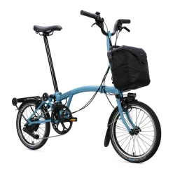 Elektrische Fietsen|Elektrische Vouwfietsen < Brompton Electric C Line - 4-Speed - Mid Bar - Extended Seatpost - Rear Rack - 16" Elektrische Vouwfiets - 2026 - cloud metalic