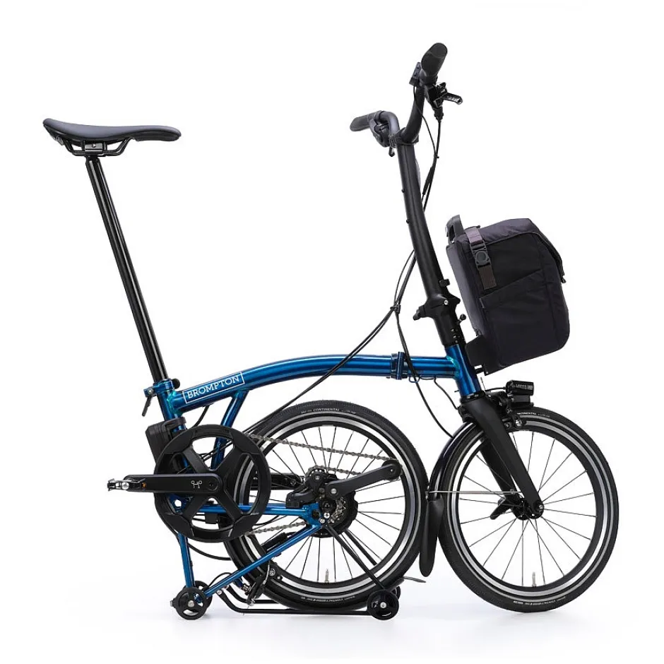 Elektrische Fietsen|Elektrische Vouwfietsen < Brompton Electric P Line - 4 Speed - High Bar - Extended Seatpost - Rear Rack - 16" Elektrische Vouwfiets - 2026 - pacific lacquer