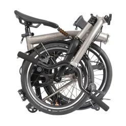 Vouwfietsen < Brompton T Line - 12-Speed - Mid Bar - Standard Seatpost - 16" Vouwfiets - 2026 - Blasted Ti