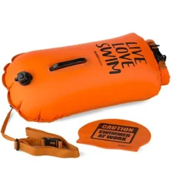 Buddyswim Boya Drybag 28lt + swim cap - orange/live love swim