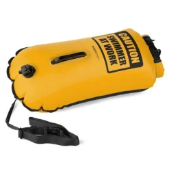 Buddyswim Boya Drybag 28lt + swim cap - yellow/caution swimmer at work