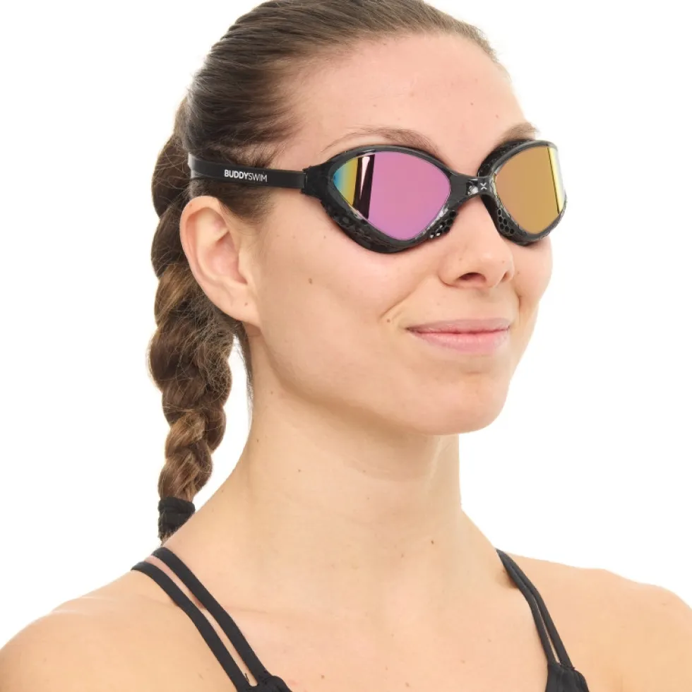 Buddyswim OzeanX Zwembril - black/iridium mirror