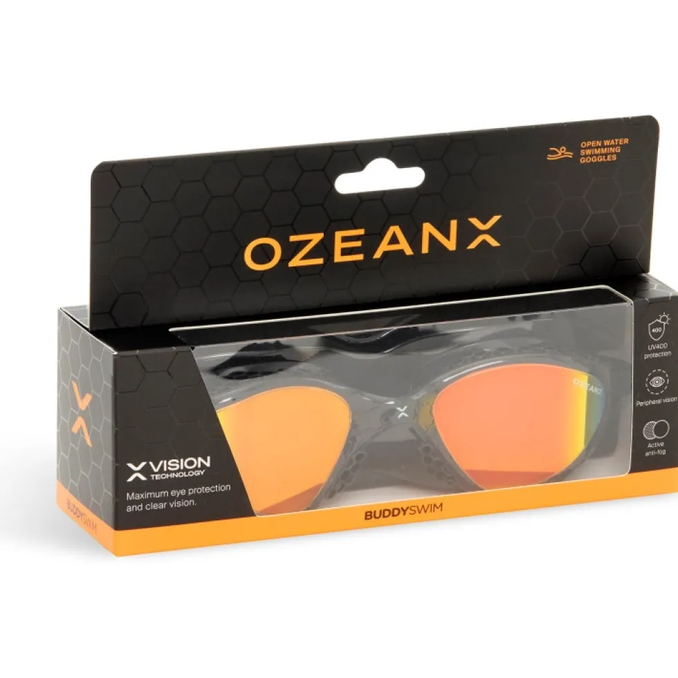 Buddyswim OzeanX Zwembril - black/iridium mirror