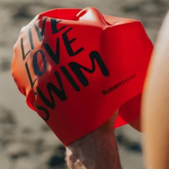 Badmutsen < Buddyswim Siliconen Badmuts - LIVE LOVE SWIM - roze