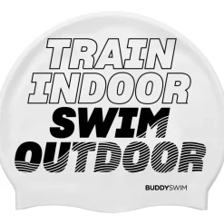 Badmutsen < Buddyswim Siliconen Badmuts - TRAIN INDOOR SWIM OUTDOOR - white