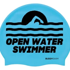 Buddyswim Siliconen Badmuts - OPEN WATER SWIMMER - blue