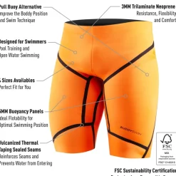 Buddyswim Trilaminate Warmth 5/3mm Neoprene Kickpants Short - orange