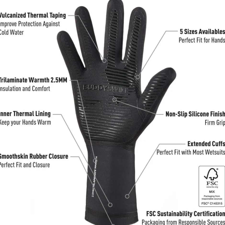Neopreen Kleding|Neopreen Kleding < Buddyswim Triainate Warth 2.5 Neopreen Handchoenen - zwart