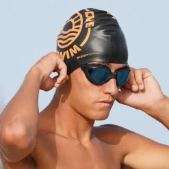 Badmutsen < Buddyswim Siliconen Badmuts - LIVE LOVE SWIM 2 - black/orange