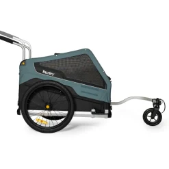 Burley Bark Ranger Fietskar voor Honden - zwart/turquoise mat