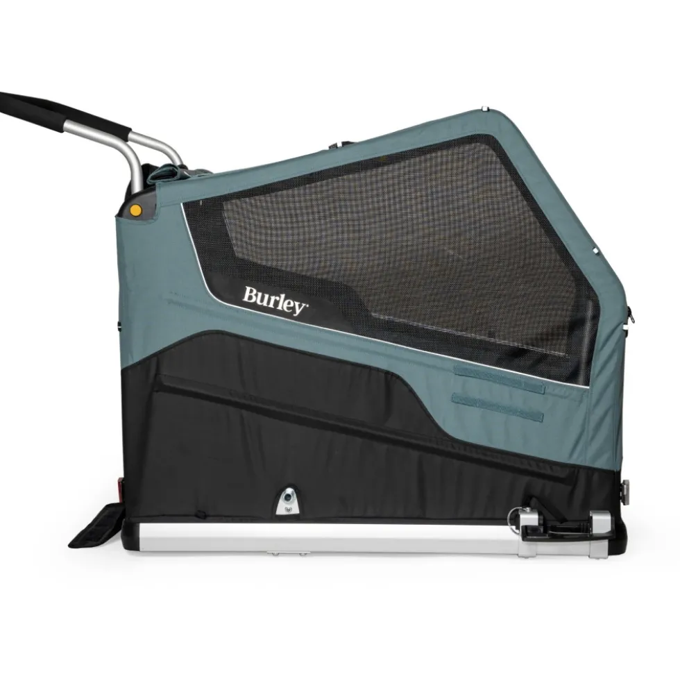Burley Bark Ranger XL Fietskar voor Honden - zwart/turquoise mat