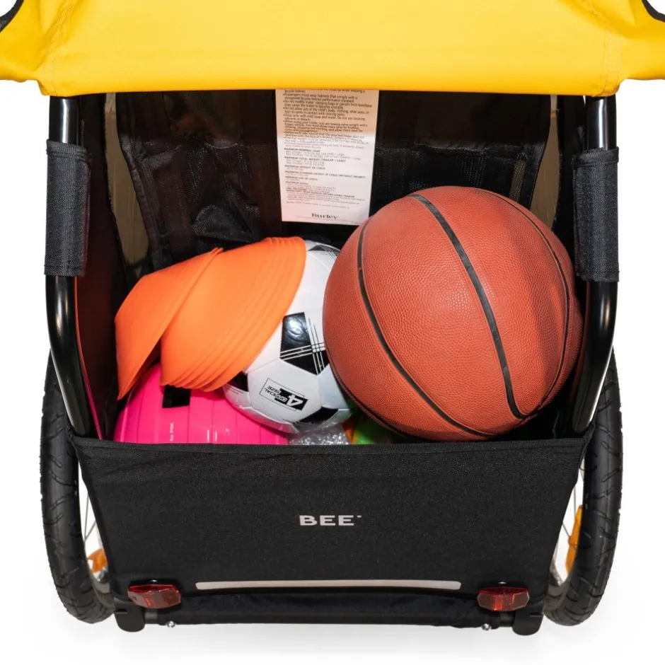 Kinderkarren < Burley Bee Single Fietskar voor 1 Kind - geel/zwart