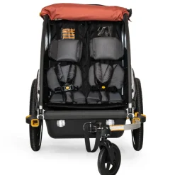 Kinderkarren < Burley Cub X Fietskar voor 1-2 Kinderen - sandstone red/charcoal
