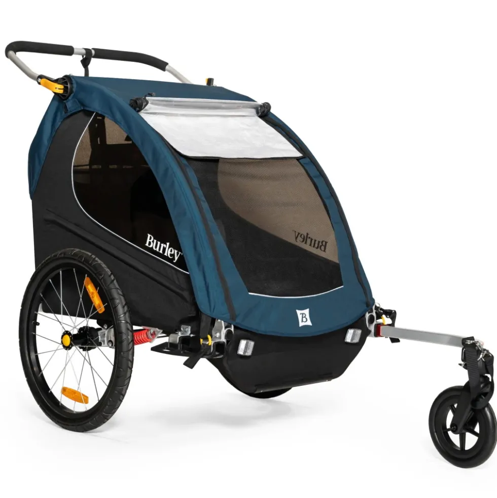Burley Encore X Fietskar voor 1-2 Kinderen - pacific blue/black
