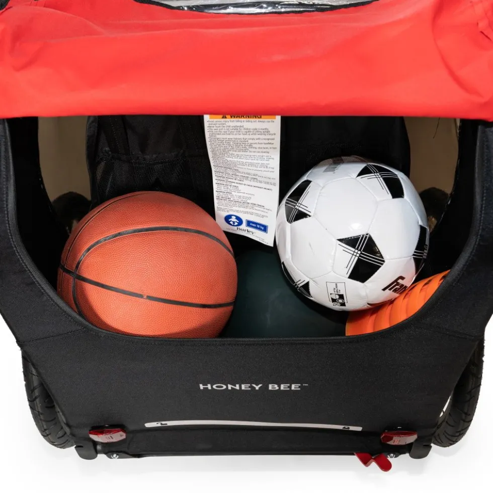 Burley Honey Bee Fietskar voor 1-2 Kinderen - rood/zwart
