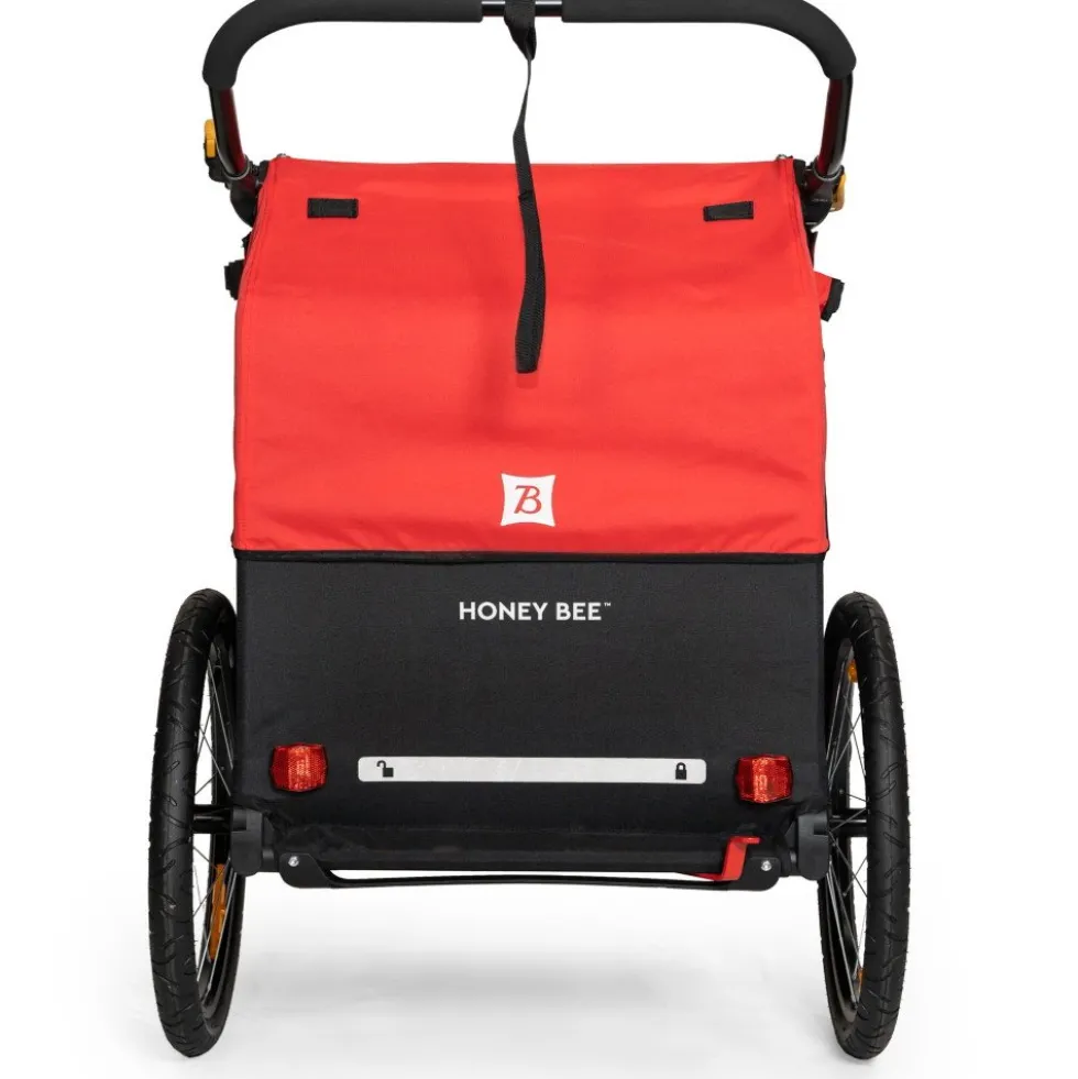 Burley Honey Bee Fietskar voor 1-2 Kinderen - rood/zwart