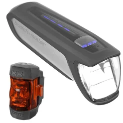 Busch + Müller Batterij Verlichtings Set IXON CORE 2 Voorlicht + IXXI Achterlicht - 181/383C - zwart/zilver