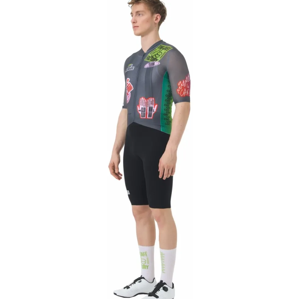 Café du Cycliste x Café Factory Team Bergida Fietsshirt met Korte Mouwen Heren - multico