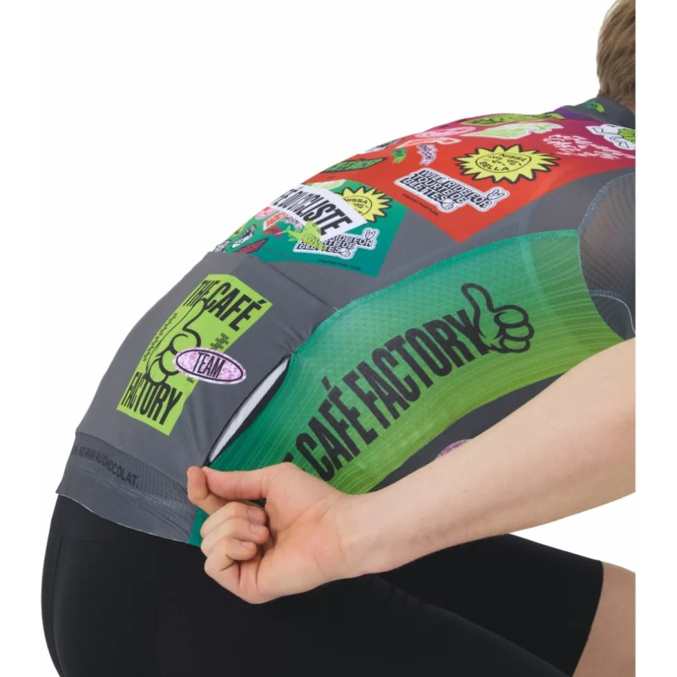 Café du Cycliste x Café Factory Team Bergida Fietsshirt met Korte Mouwen Heren - multico