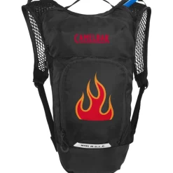Drinkrugzakken < CamelBak Mini M.U.L.E. 5L Drinkrugzak voor kinderen + 1,5 liter Crux-reservoir - zwart/flames