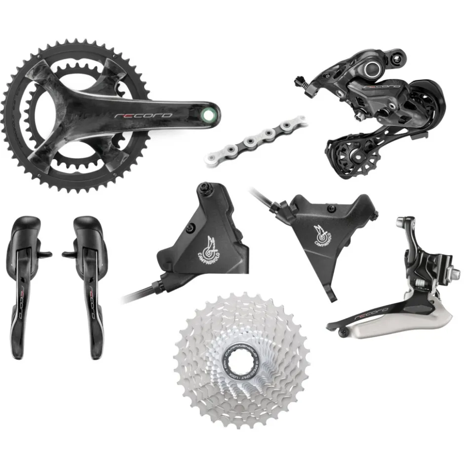 Groepsets < Campagnolo Record groepset 2x12-speed - Hydraulische schijfrem - Flat mount