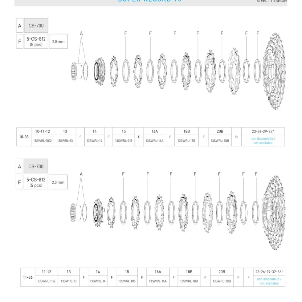 Campagnolo Rondsel - N3W | 13-voudig (WRL) - 16 Tanden | 13SWRL-16A