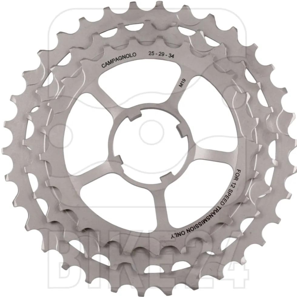 Campagnolo Set Rondsel voor Super Record 12-Voudig Cassette - 25-29-34 Tanden - zilver