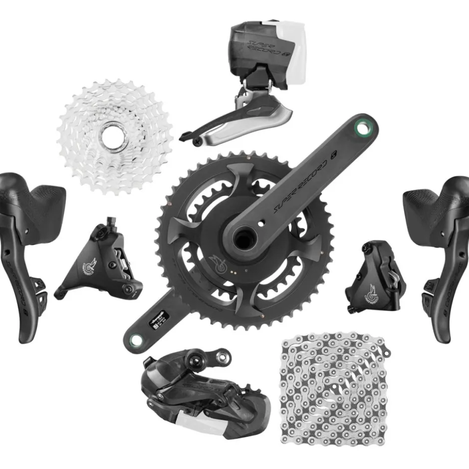 Groepsets < Campagnolo Super Record S WRL Powermeter Schakelgroep 2x12-Voudig - Hydraulische Schijfrem - Flat Mount