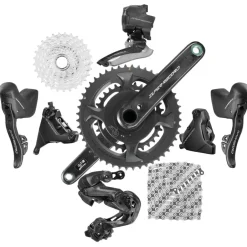 Groepsets < Campagnolo Super Record WRL Schakelgroep 2x12-Voudig - Hydraulische Schijfrem - Flat Mount - Powermeter Crankset