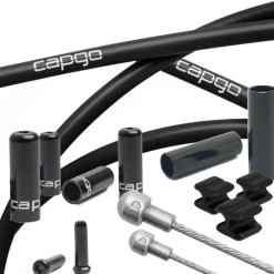 Bowdenkabels En Buitenkabels < capgo Remkabelset - Orange Line | Kevlar/PTFE | voor Schijfrem (mechanisch) - Road (Shimano/SRAM) | zwart