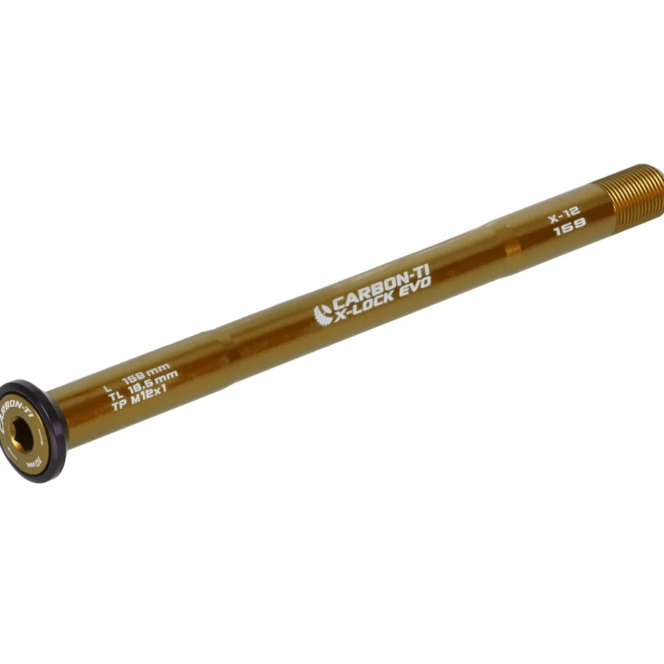 Snelspanners En Steekassen < Carbon-Ti X-Lock EVO Steekas - 12x142mm - X-12 - M12x1.0mm - Lengte 159mm - goud