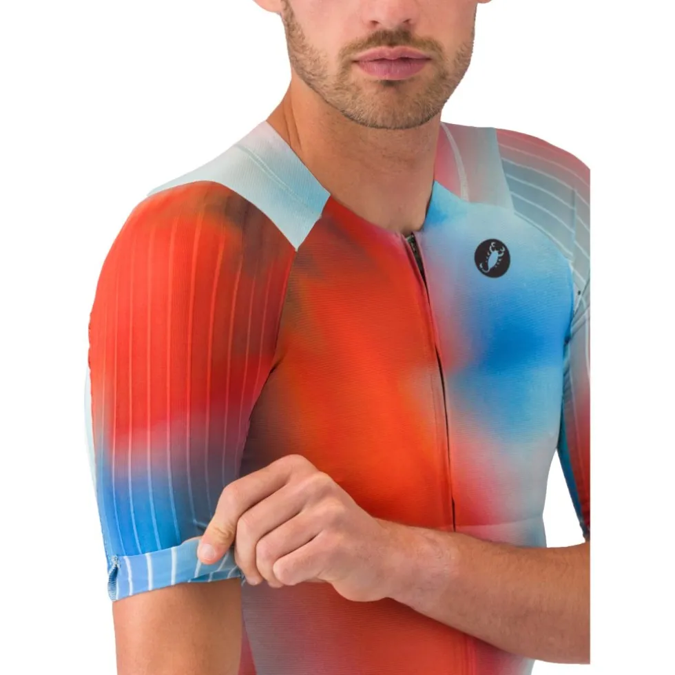 Castelli Free Speed 3 Race Fietsshirt met Korte Mouwen Heren - paprika/winter sky 655
