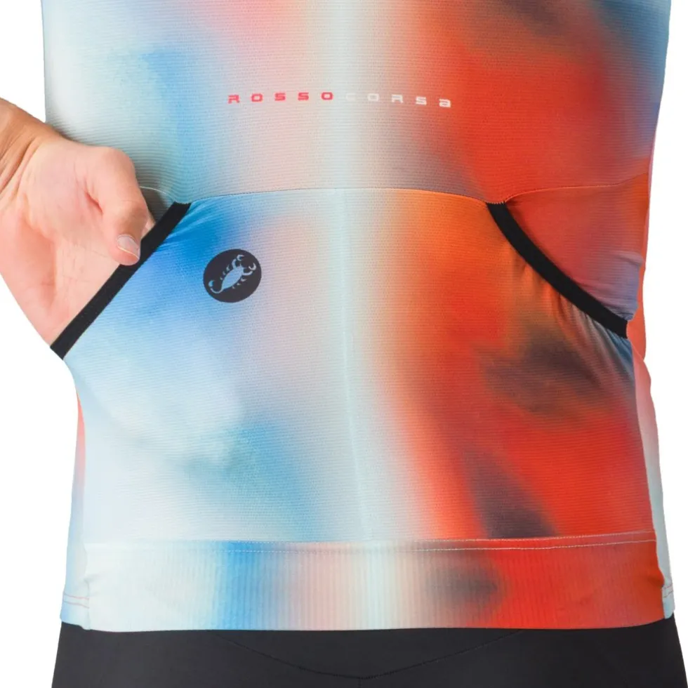 Castelli Free Speed 3 Race Fietsshirt met Korte Mouwen Heren - paprika/winter sky 655