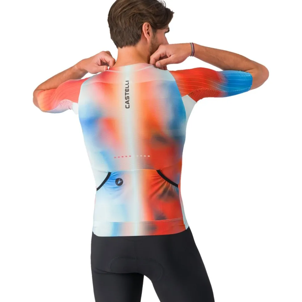 Castelli Free Speed 3 Race Fietsshirt met Korte Mouwen Heren - paprika/winter sky 655