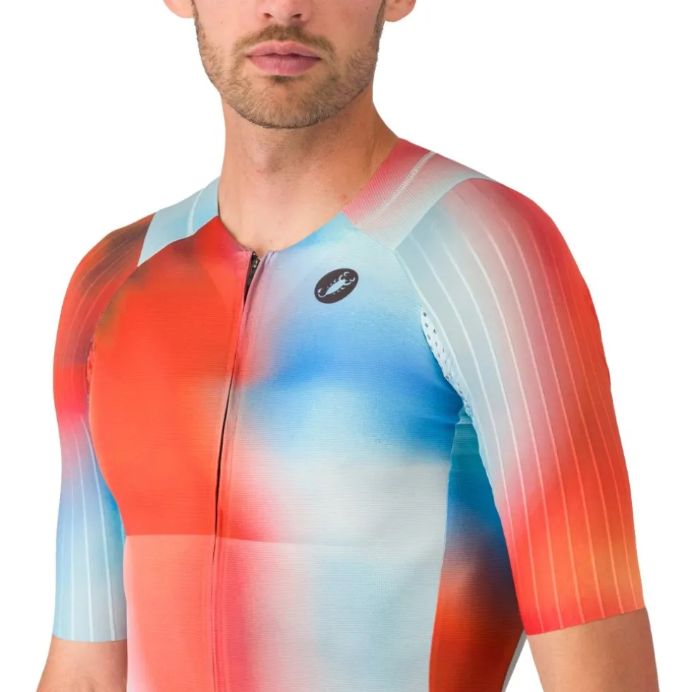 Castelli Free Speed 3 Race Fietsshirt met Korte Mouwen Heren - paprika/winter sky 655