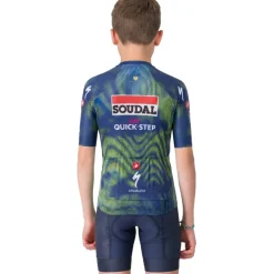 Castelli Aero Fietsshirt met Korte Mouwen Team Soudal Quick-Step Kinder - blue/electric lime 051
