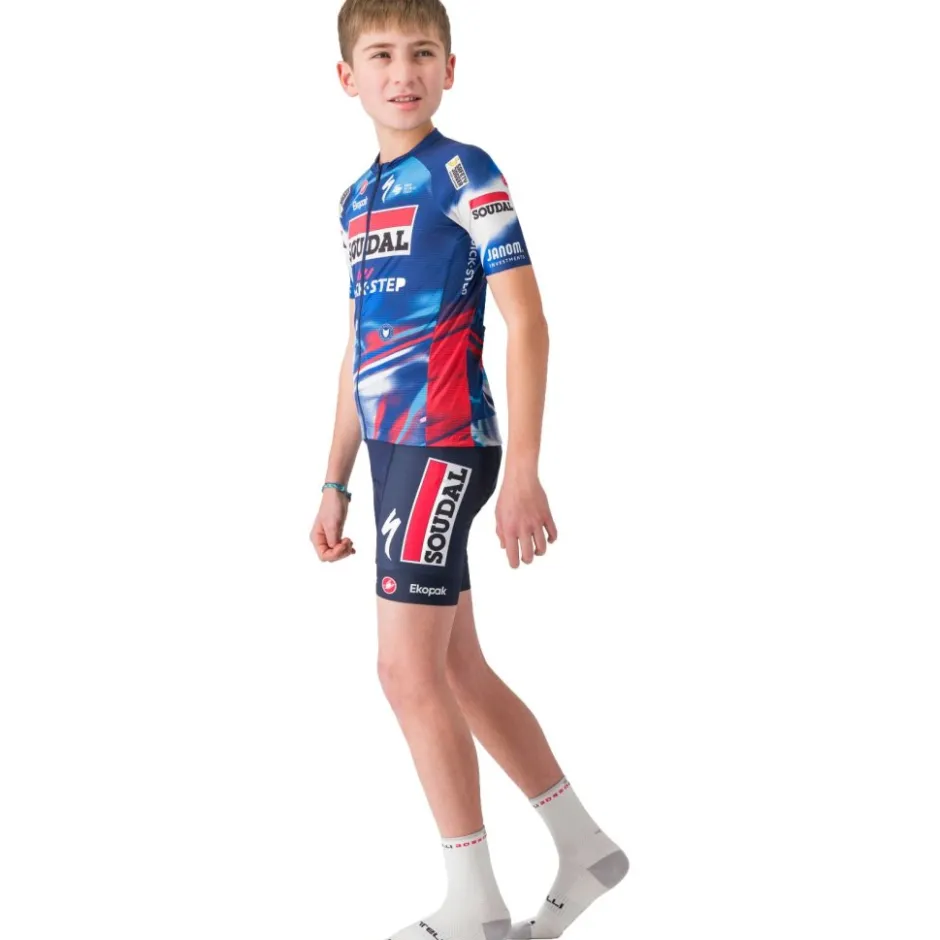 Shirts Kinderen < Castelli Aero Fietsshirt met Korte Mouwen Team Soudal Quick-Step Kinder - blue/red 150