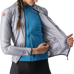 Castelli Aria Shell Jas Dames - silver grey 870