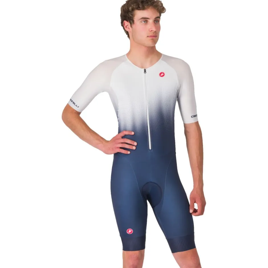 Trisuits|Trisuits < Castelli Core Tri Racebody Korte ouw Heren - begian bue/white 424