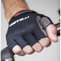 Wielerhandschoenen < Castelli Entrata V Handschoenen met Korte Vingers - light black 085