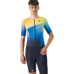 Castelli Free Sanremo 3 Racebody met Korte Mouwen Heren - belgian blue/multicolor vivid 424