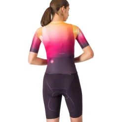 Castelli Free Sanremo 3 Racebody met Korte Mouwen Dames - dark night shade/vivid orange- 513