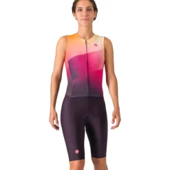 Castelli Free Sanremo 3 Racebody zonder Mouwen Dames - dark night shade/vivid orange 513