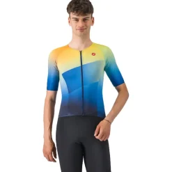 Castelli Free Speed 3 Race Fietsshirt met Korte Mouwen Heren - belgian blue/multicolor vivid 424